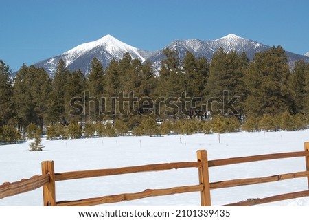 Mt Humphreys Flagstaff Arizona Snow Royalty-Free Stock Photo #2101339435