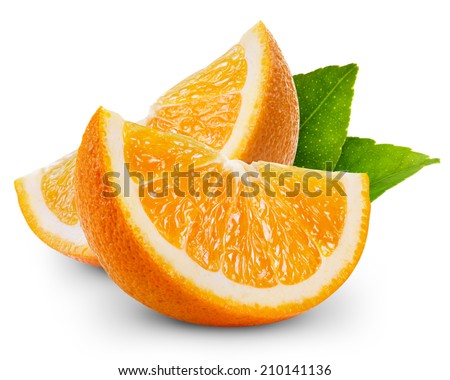 orange fruit slice isolated  Royalty-Free Stock Photo #210141136