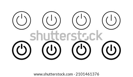 Power icons set. Power Switch sign and symbol. Electric power Royalty-Free Stock Photo #2101461376