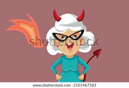 
Evil Mother In Law Spitting Fire Vector Cartoon Illustration. Terrible senior woman being a villain making snarky comments 
 Royalty-Free Stock Photo #2101467583
