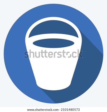 Icon Sand bucket - Long Shadow Style - Simple illustration,Design template vector, Good for prints, posters, advertisements, announcements, info graphics, etc.