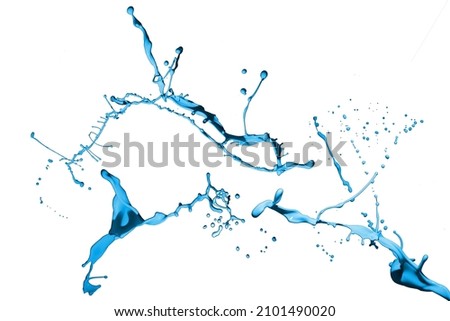 Light blue paint splash isolated on white background