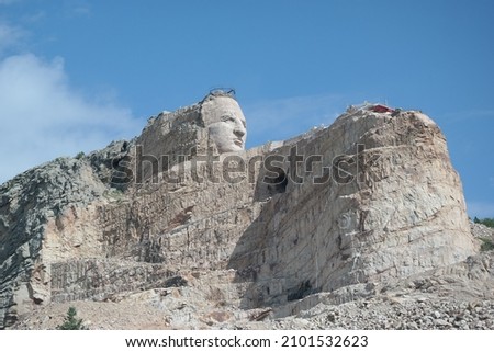 Crazy Horse monument statue in progress. Royalty-Free Stock Photo #2101532623