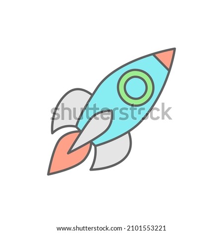 Launch icon in color icon, isolated on white background 