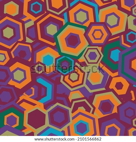 octagon shape colorful intense tone color pattern background, vector geometrical illsutration art decor concept 