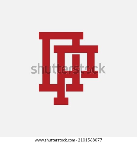 Monogram, Badge logo, Initial letters O, P, OP or PO, Interlock, Modern, Sporty, Red Color on White Background