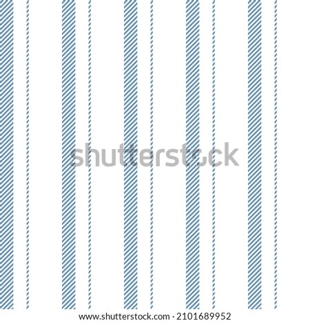 Stripe pattern in blue and white. Thin line elegant asymmetric stripes vector for shirt, dress, jacket, blouse, skirt, trousers, pyjamas. Seamless print for spring summer autumn winter fabric design. Royalty-Free Stock Photo #2101689952