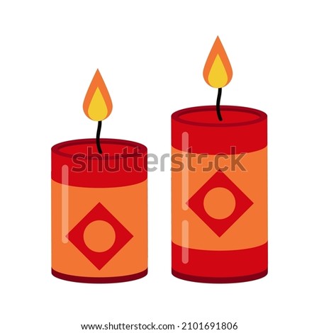 Chinese New Year candle vector isolated