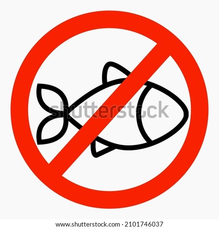 No fish. Lack of fish. Fishing ban. No fishing. Commercial line vector icon for websites and mobile minimalistic flat design.