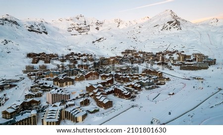 French Alps and Val Thorens drone photo