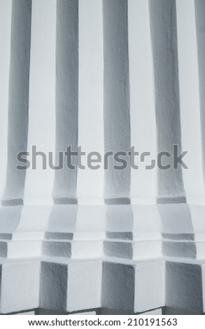 Symmetry White and shadow background, pagoda wall of northern Thai temple.
