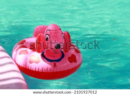 Animals pool float rings. Kids swimming rings with animal heads. Baby water floating dog