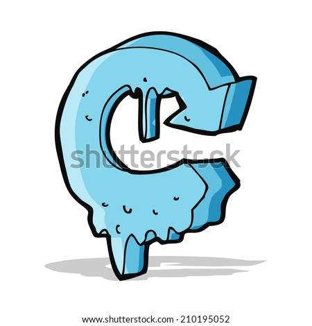 cartoon melting arrow symbol