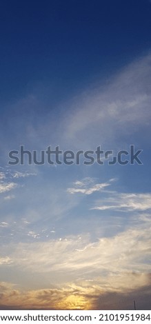 Blue Sky picture with sunset