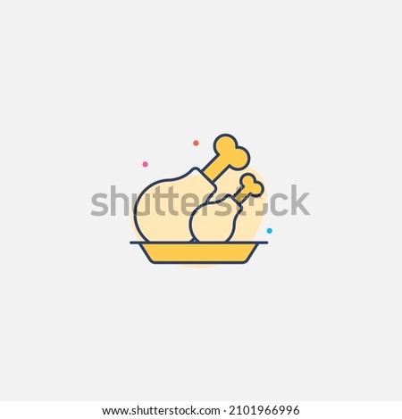 Fried chicken icon sign vector,Symbol, logo illustration for web and mobile
