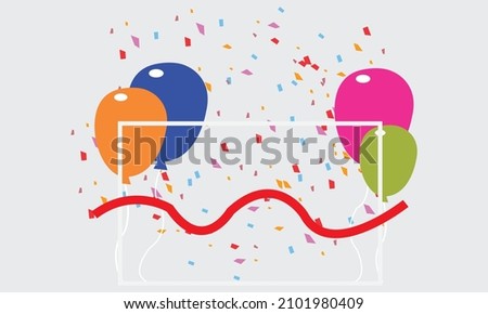 celebration Colorful Balloons and Festive Ribbons Vector Elements

