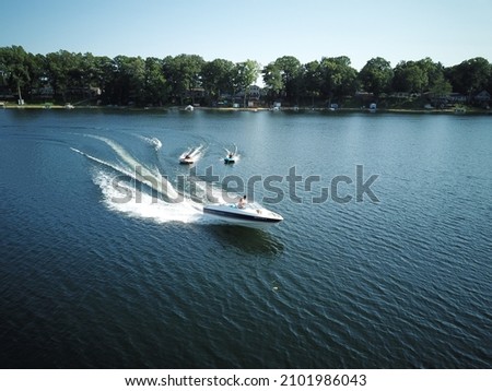 Drone pictures of boating and water sports 