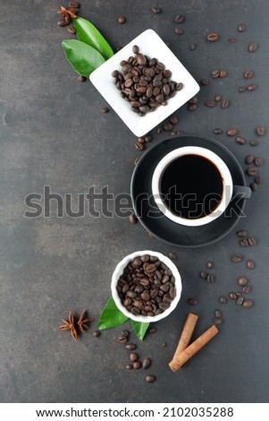 coffee with the cinnamon concept in selective focus 