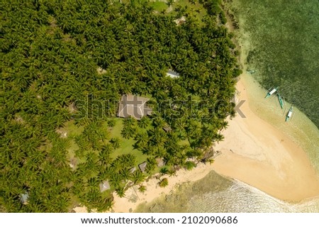 Top view picture of Kawhagan Island in Del Carmen, Siargao, Philippines