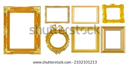  Set of Decorative vintage frames and borders set,Oval Gold photo frame with corner Thailand line floral for picture