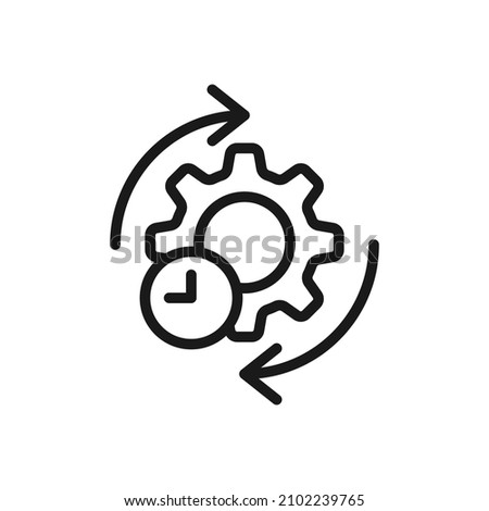 Agile process line icon. Gear and arrow. vector illustration Royalty-Free Stock Photo #2102239765
