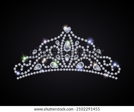 Diamond tiara - vector illustration of shiny diadem 