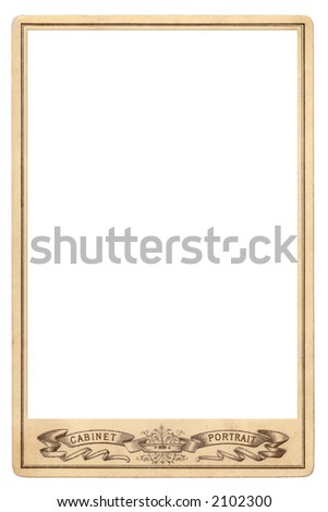 Vintage picture frame / border / matte / cabinet card. Made of cardboard. Isolated. Clipping path.