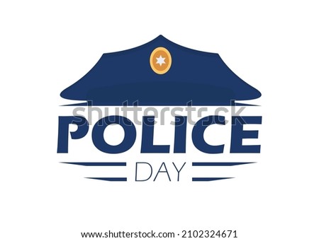 Police day logo. Cartoon style. Vector