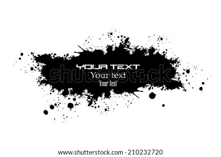 Paint stains black blotch. Vector