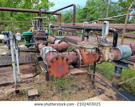 
pipeline construction consisting of valves, control valves and check valves connected by pipelines at one of the oil processing facilities
