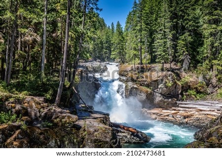 The Silver Falls Waterfall in the Mount Rainier National Park, Wahsington USA Royalty-Free Stock Photo #2102473681