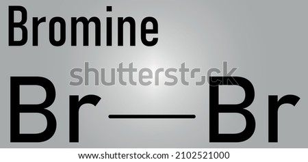 Elemental bromine, Br2, molecule. Skeletal formula. Royalty-Free Stock Photo #2102521000