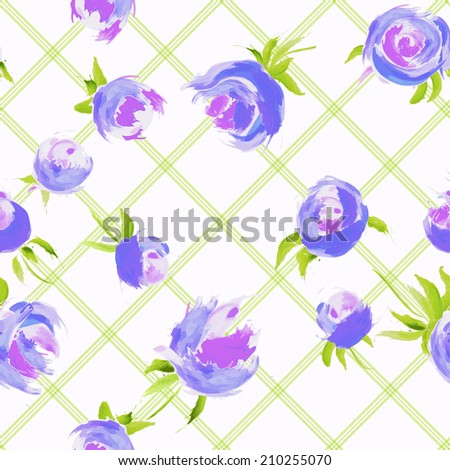 Vector illustration. watercolor floral seamless pattern. Blots and splashes.