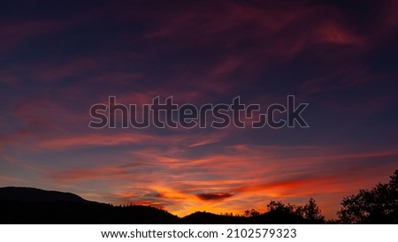 Dramatic Evening Light Landscape. Oregon, Ashland, Cascade Siskiyou National Monument, Summer