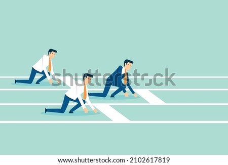Business exploitation and fraud, businessman being supported by corporate culture, unfair competition, Vector illustration design concept in flat style Royalty-Free Stock Photo #2102617819