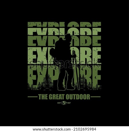 Explore The Outdoors Vintage T shirt design typography print ready template vector art .