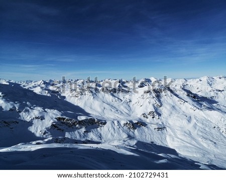 Beautiful landscapes in France, ski resort of the "3 Vallées". 