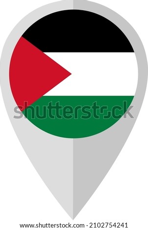 Geolocation badge with the flag of Palestine, official colors. Vector illustration