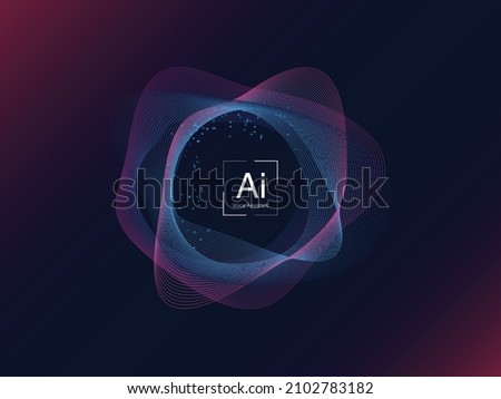 Voice assistant concept. Artificial Intelligence assistant voice. Vector sound wave. Voice control technology, voice and sound recognition. Future Technology. Vector illustration Royalty-Free Stock Photo #2102783182