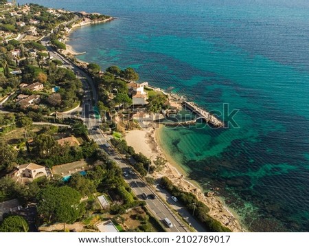 Sainte-Maxime France town areal view panorama near Saint tropez Royalty-Free Stock Photo #2102789017
