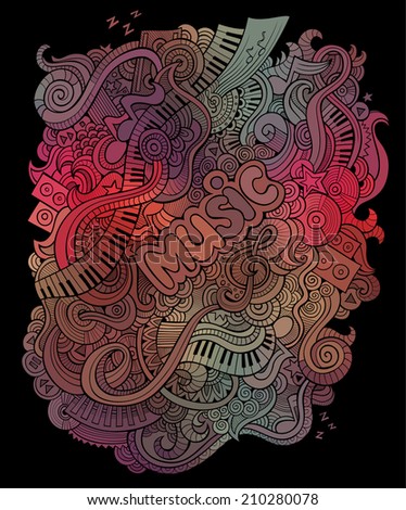 Vector doodles musical art background
