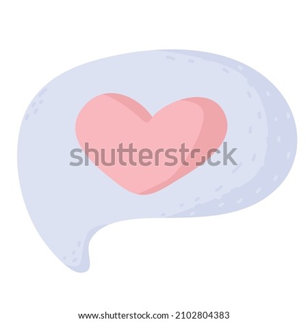 Speech bubble with heart. Valentine's Day, love, relationships.