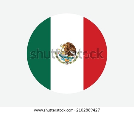 Mexico Round Country Flag. Mexican Circle National Flag. United Mexican States Circular Shape Button Banner. EPS Vector Illustration. Royalty-Free Stock Photo #2102889427