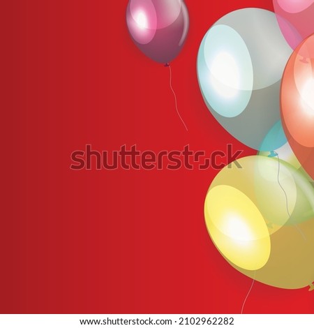 Colorful balloons isolated on background. Template for postcard, banner, poster, web design. Hand Drawn vector illustration.