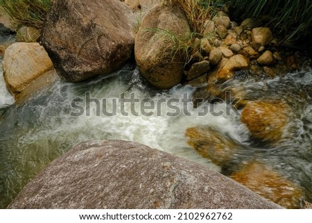 View of a beautiful river stream in Raub, Pahang, Malaysia.