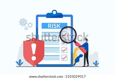 Risk Management concept. Risk control with shield symbol. Royalty-Free Stock Photo #2103029017