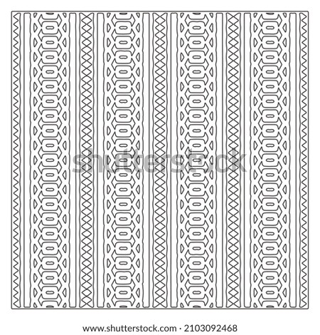 Black and white ethnic pattern with symmetrical elements .  Abstract geometric pattern.
Simple monochrome ornamental background. 