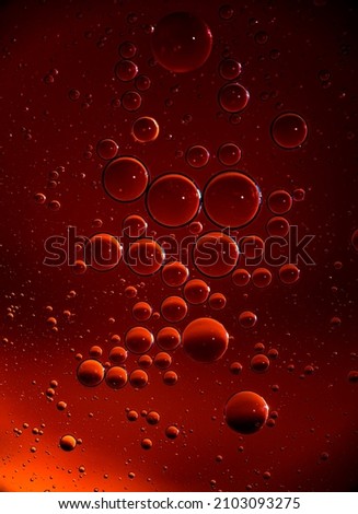oil drops on a water surface creating a scientific image of cell and cell membrane.