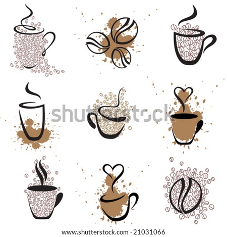 vector coffee elements,  see also image  21031069