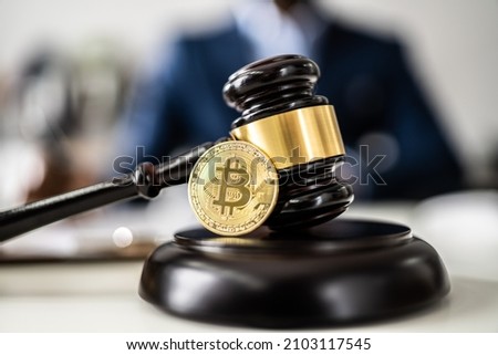 Bitcoin Crypto Regulation And Law. Internet Finance Lawyer Royalty-Free Stock Photo #2103117545
